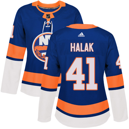 Adidas New York Islanders 41 Jaroslav Halak Royal Blue Home Authentic Women Stitched NHL Jersey